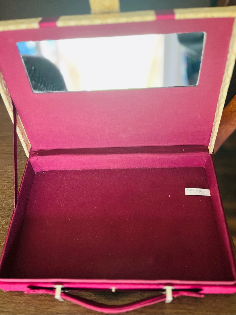 Vanity Box with an attached mirror with lid.